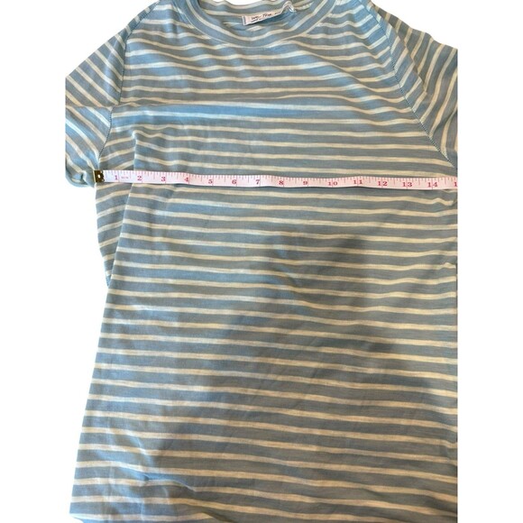Free People Night Sky Tee Sage Green White Stripe Women’s Large NWT - Picture 7 of 12